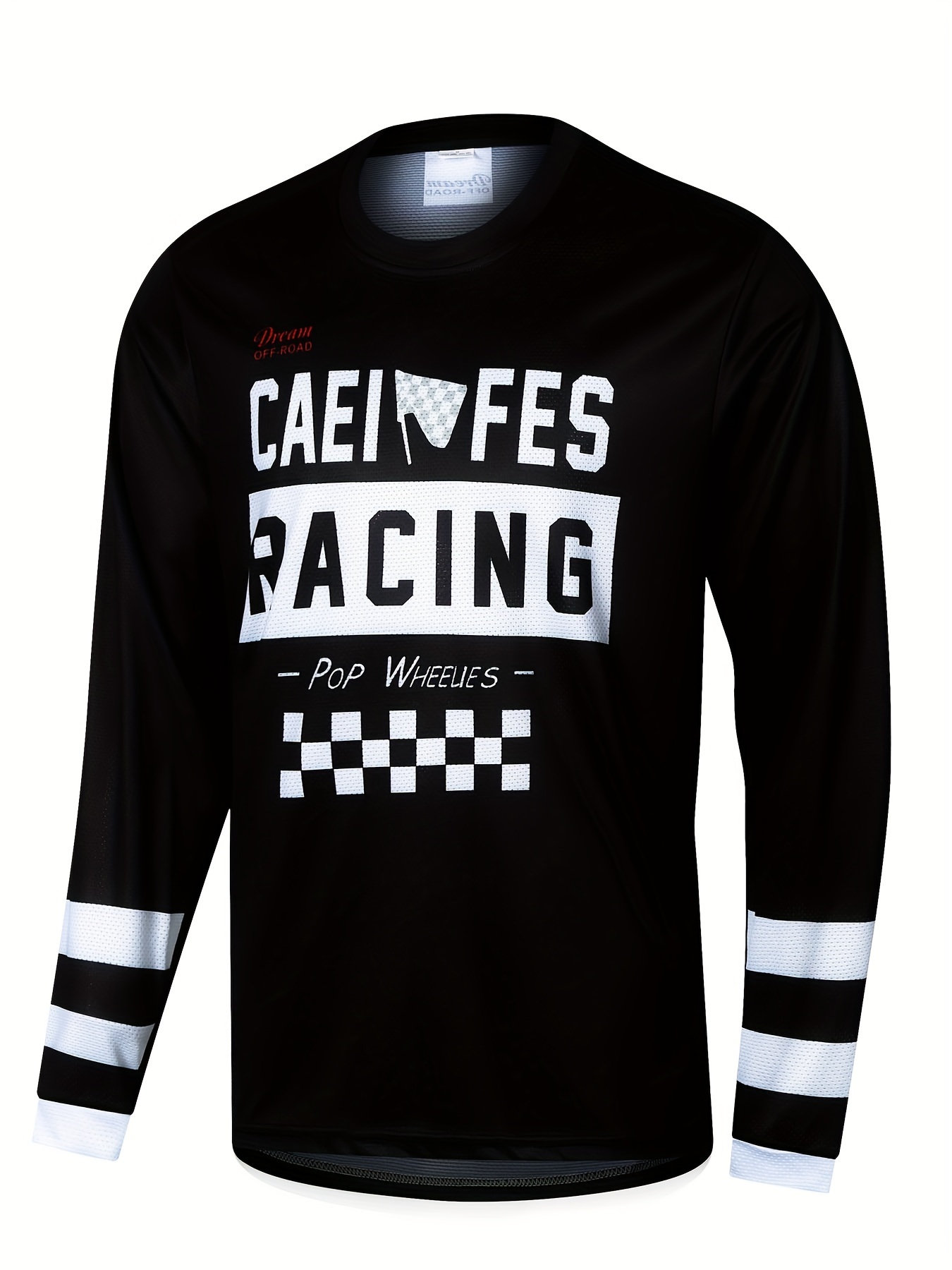 Men's Letter Pattern Stripe Long Sleeve Motorcycle road T - Temu