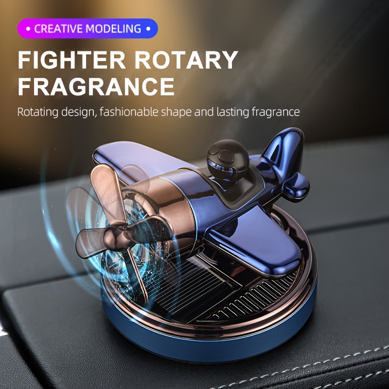 Fancemot Helicopter Car Air Fresheners Rotating Solar Car Fresheners  Airplane Car Perfume (Lilies & Roses)