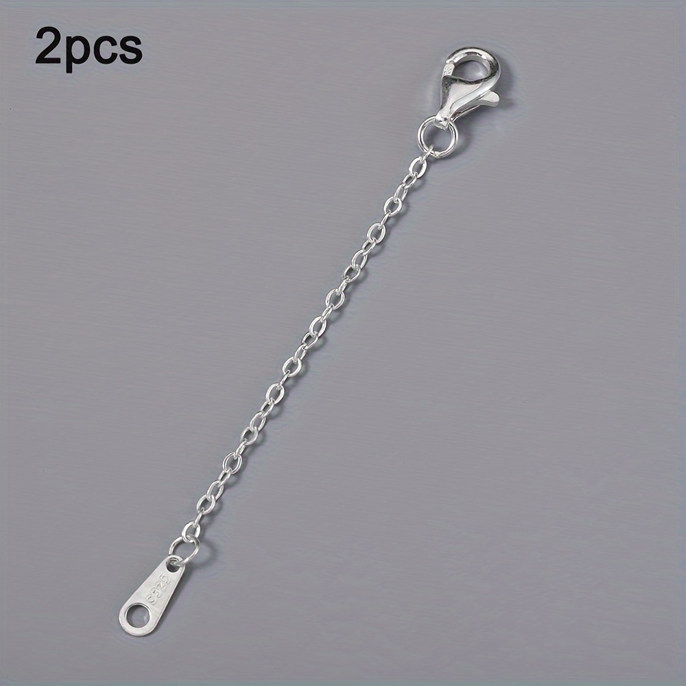 925 Sterling Silver Extended Chain With Lobster Clasp - Temu