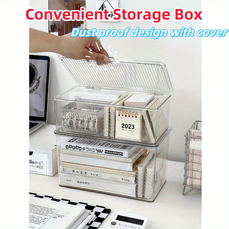 New Creative Desktop Transparent Document Storage Box/office - Temu