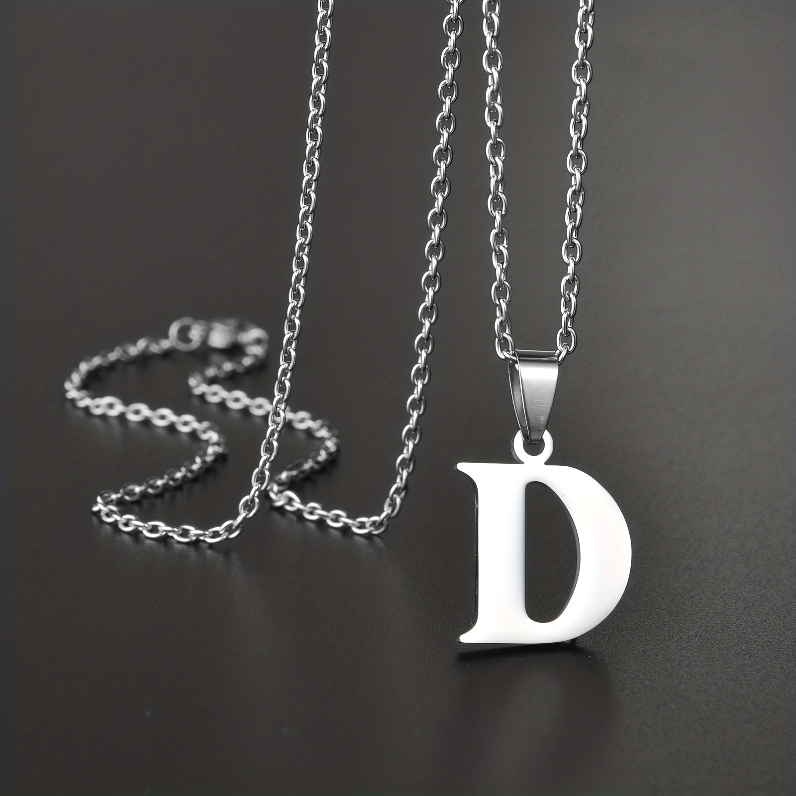 Men's Minimalist Stainless Steel English Letter Necklace