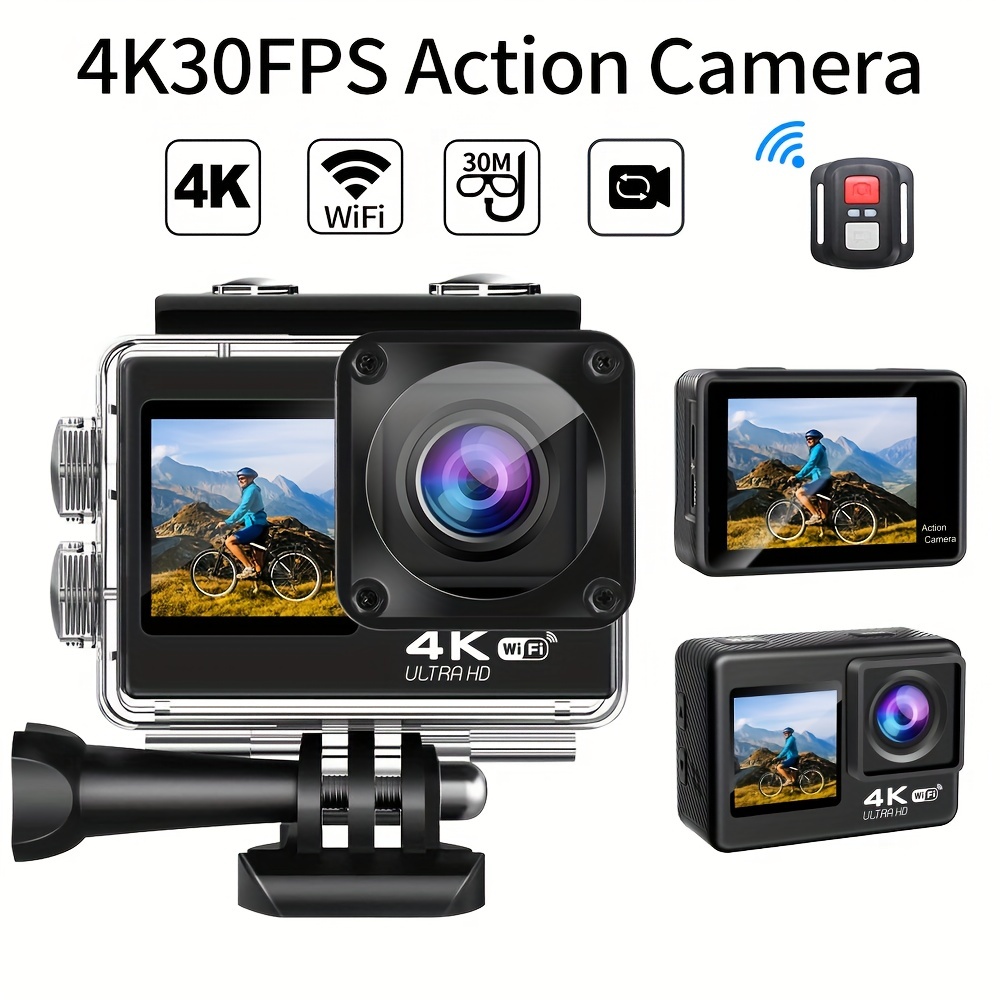 Sports Camera 4K/60FPS/24MP Avec Kit De Montage D'Accessoires