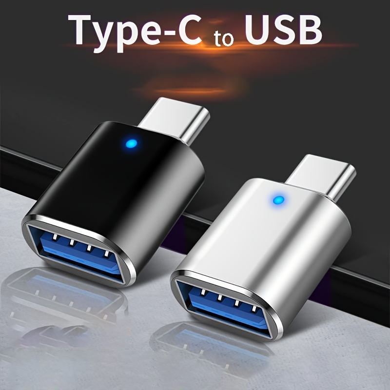 Adaptador USB hembra a USB-C macho, paquete de 2, adaptador USB C a USB,  adaptador Thunderbolt 3 a USB hembra OTG para MacBook Pro2019, MacBook Air