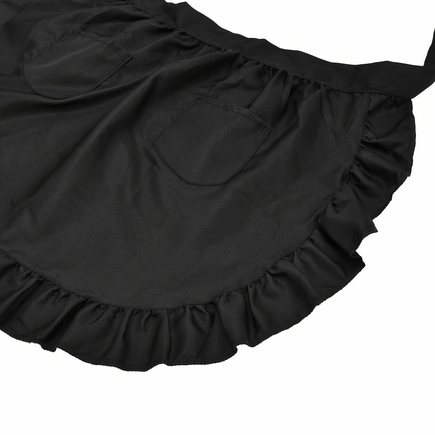 1PC, Grembiule A Metà Corpo, Grembiule Da Vita Da Donna Con Bordo A Volant  Grembiule Da Cucina Retrò Con 2 Tasche, Adatto Per Camerieri Femminili