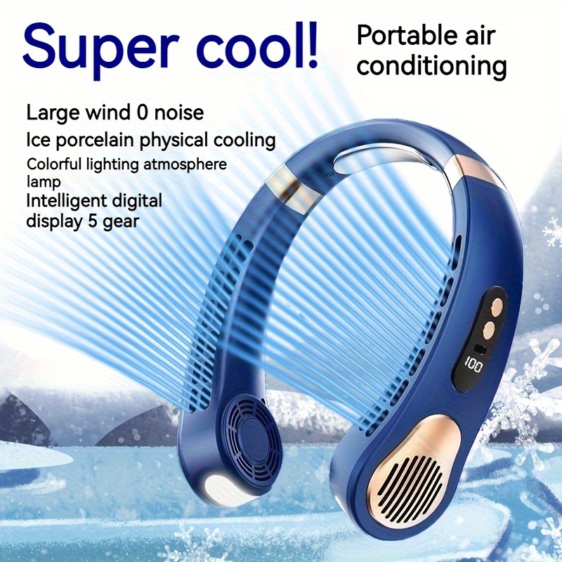 Ventilateur de cou suspendu Portable sans lame, ventilateur Portable sans  feuilles, affichage numérique, Rechargeable par USB, Mini collier -  AliExpress
