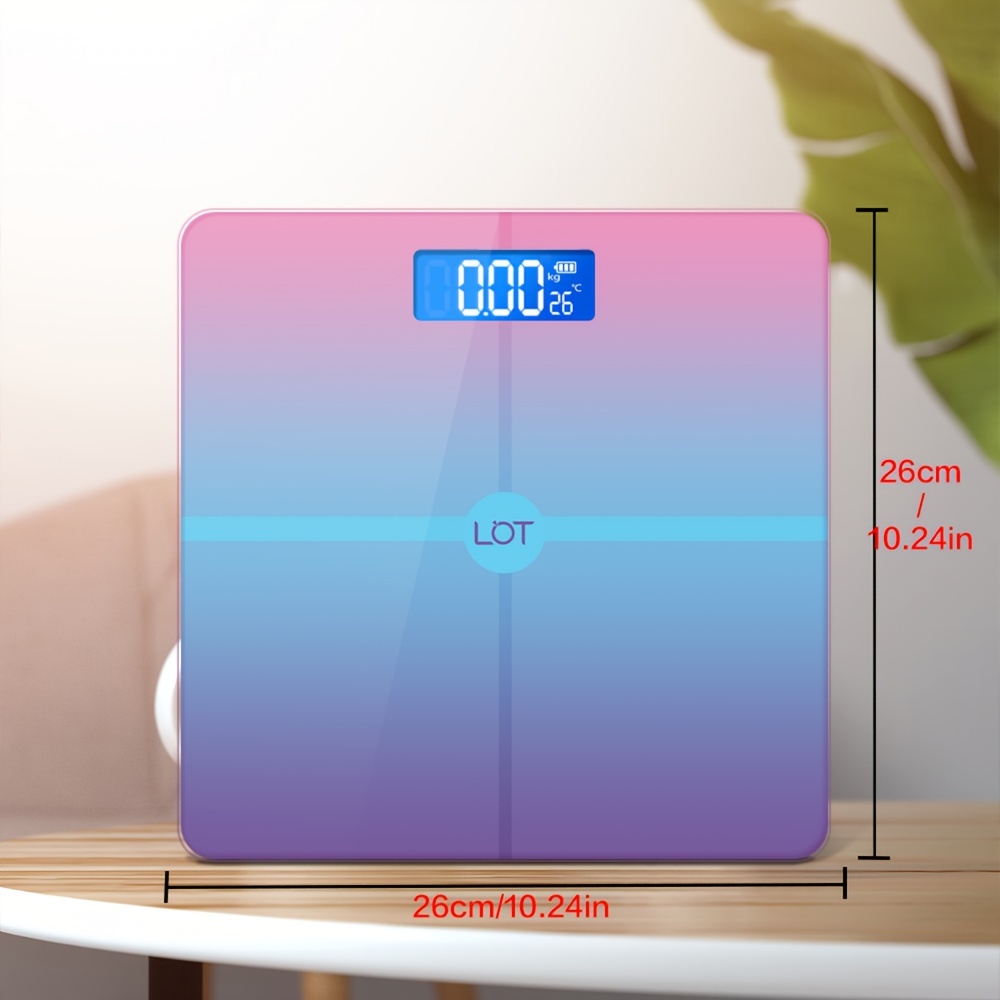 1pc Square Weighing Scale, Tempered Glass Human Electric Scale For  Household