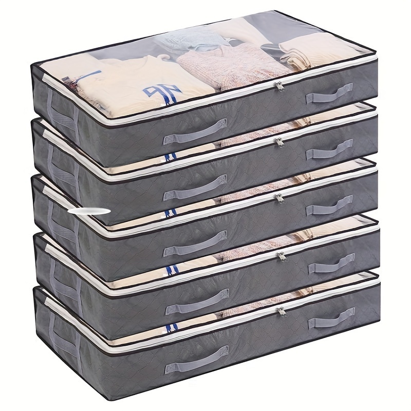 

Large Capacity Storage Box, Zipper Dustproof Container, Foldable Underbed Quilted Bag