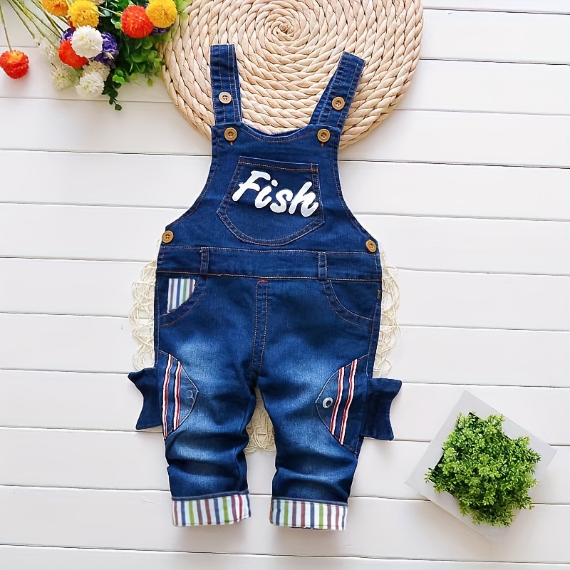 Jeans con tirantes para niños new arrivals