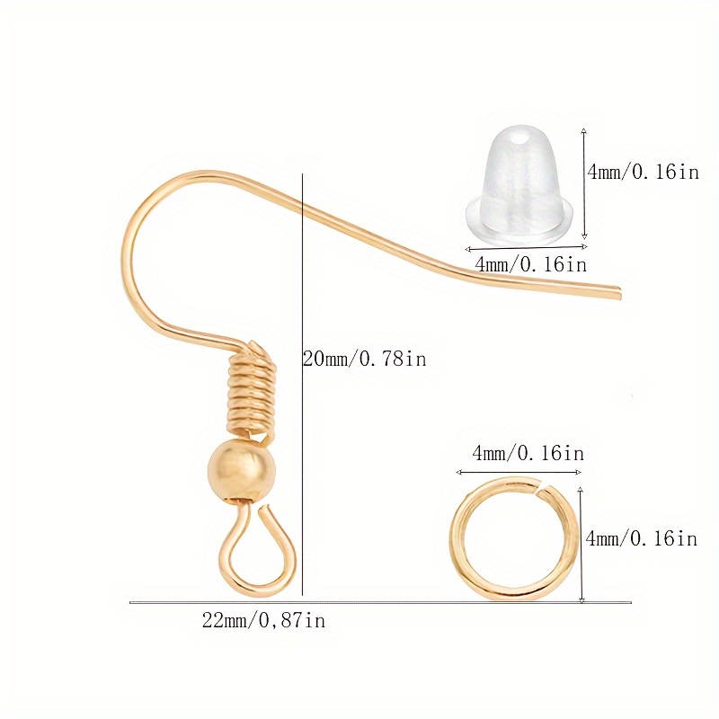 Gold Earring Hooks Bulk Hypoallergenic French Fish Ear Wire 