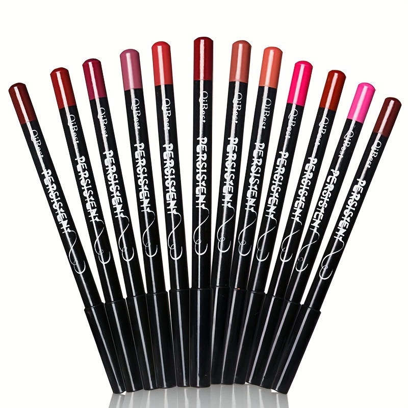 

Matte Lip Liner Pencil Set - 12 Colors Natural Lip Makeup Soft Pencils Waterproof And Long Lasting Velvet Lip Liners