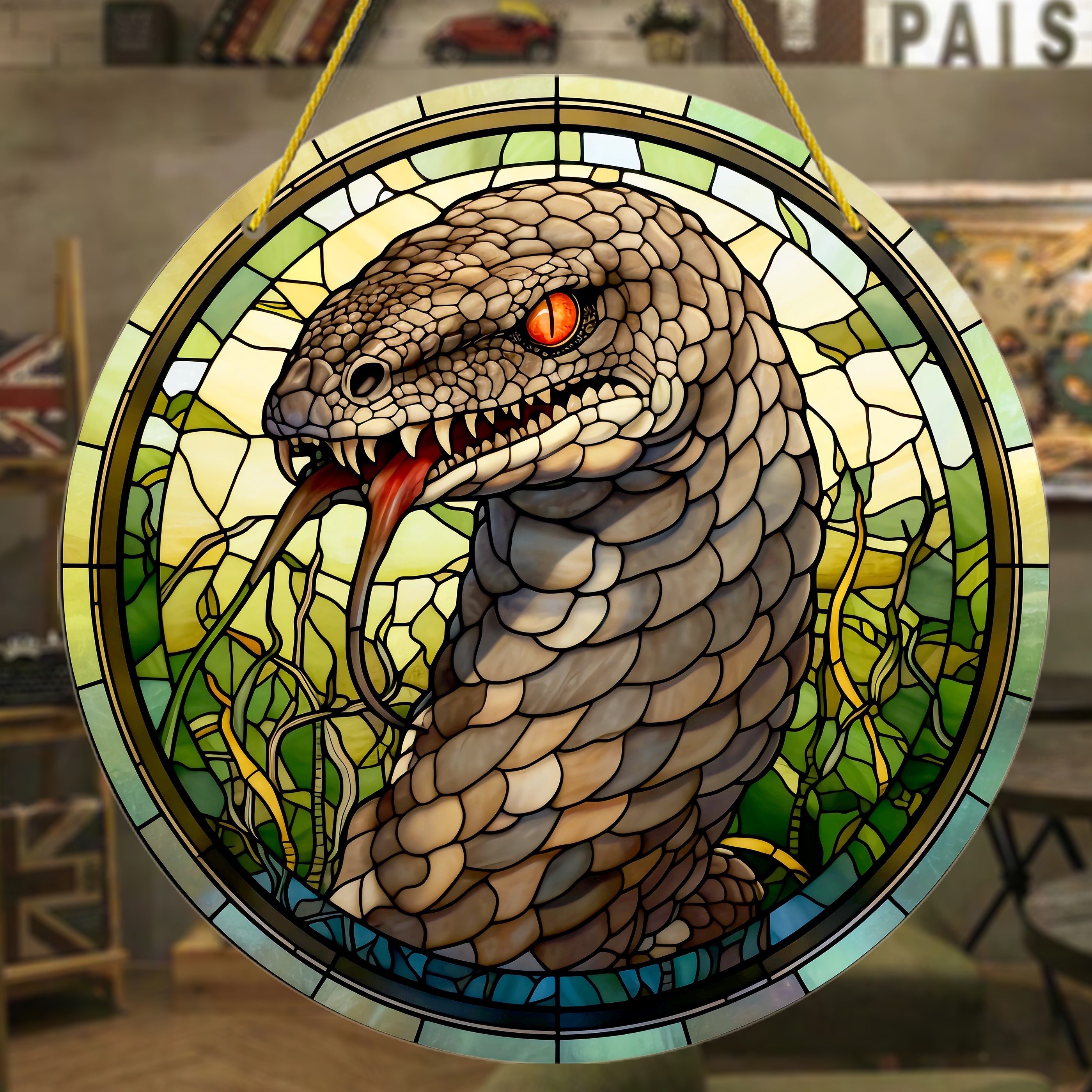 Snake 2024 stained glass sun catcher