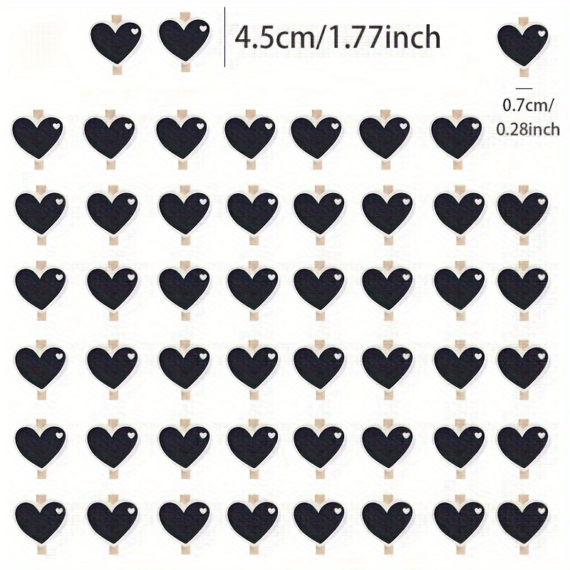 50PCS Mini Wooden Heart-Shaped Craft Clips