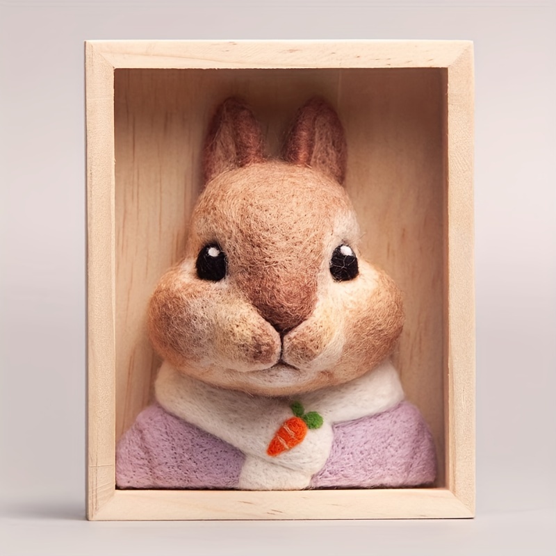 1set Lovely Cute Bunny Needle Felting Kits Beginners, DIY Wool Felt Animal  Materials Set For Adults, Needle Felting Craft Project Gift For Craft