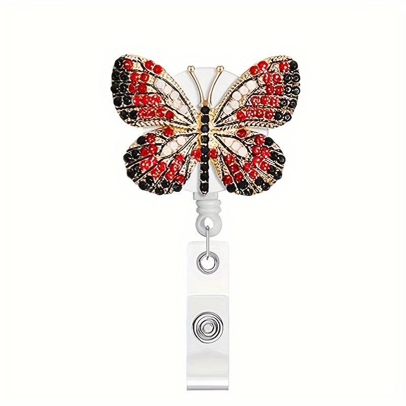  Butterfly Badge Holder with Retractable Reel, ID Name