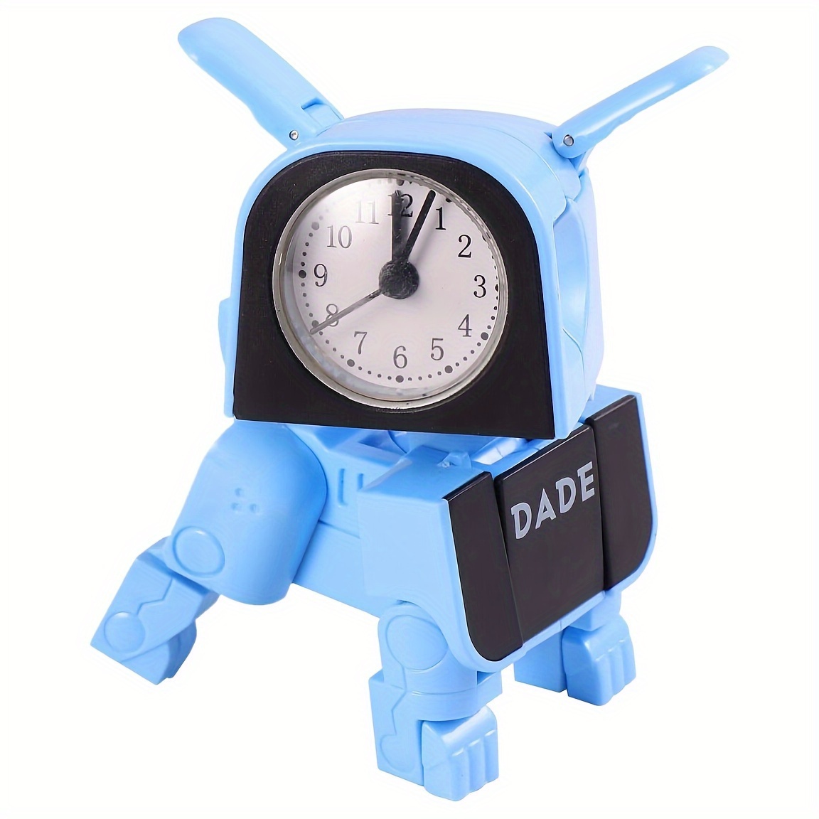 Robot Silent Alarm Clock for Kids Boys, Blue Wake up Digital Clock