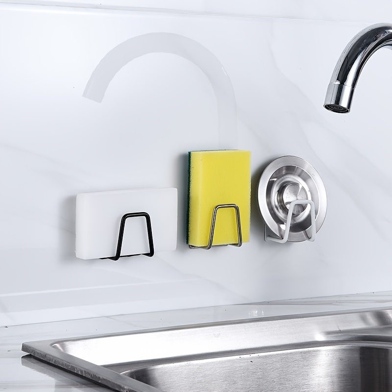 Stainless Steel Sponge Rack Sink Drain Shelving Hooks
