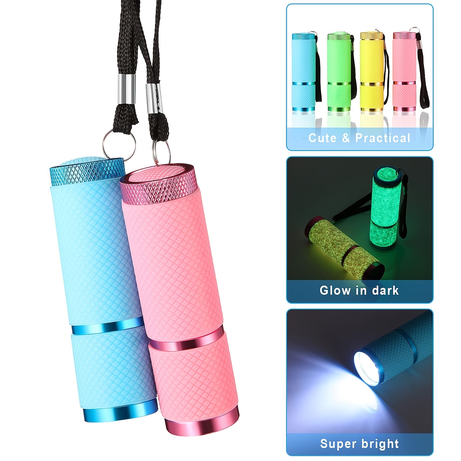 APOMOONS 14 Pièces Mini Lampe de Poche portable Mini Lampe Torche LED avec  Porte-Clés pour ExtéRieur Randonnée Camping Voyage Cyclisme (7 Couleur)  [Classe énergétique A+++] : : Bricolage