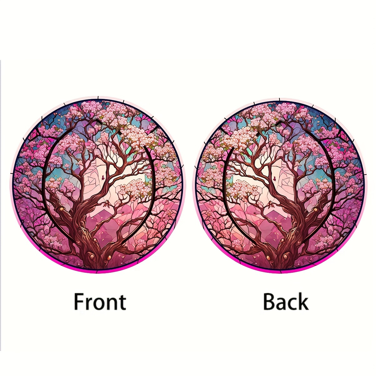 Cherry Blossoms Tree Suncatcher Decor Round Hanging Ornament