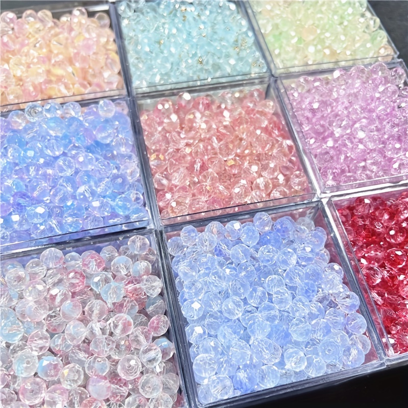 50pcs 8mm Candy Color Glass Crystal Beads Double Colored Beads for