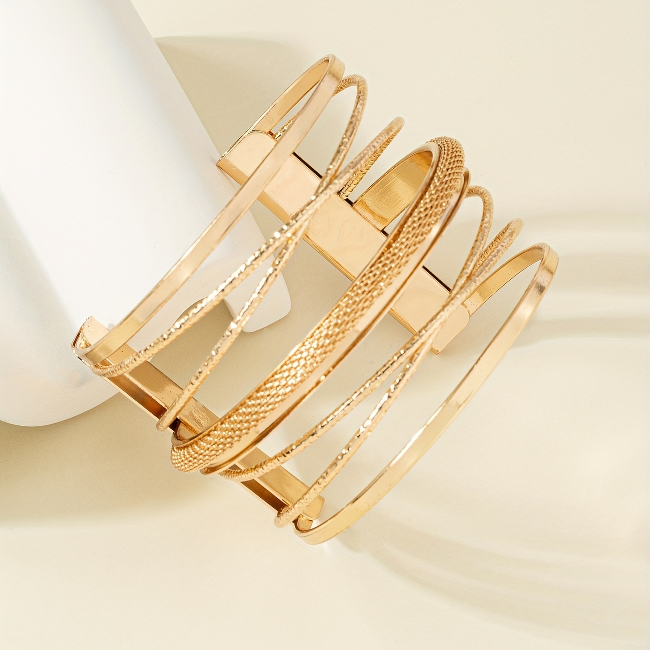 Charming Minimalist Metal Geometric Open Cuff Bracelet