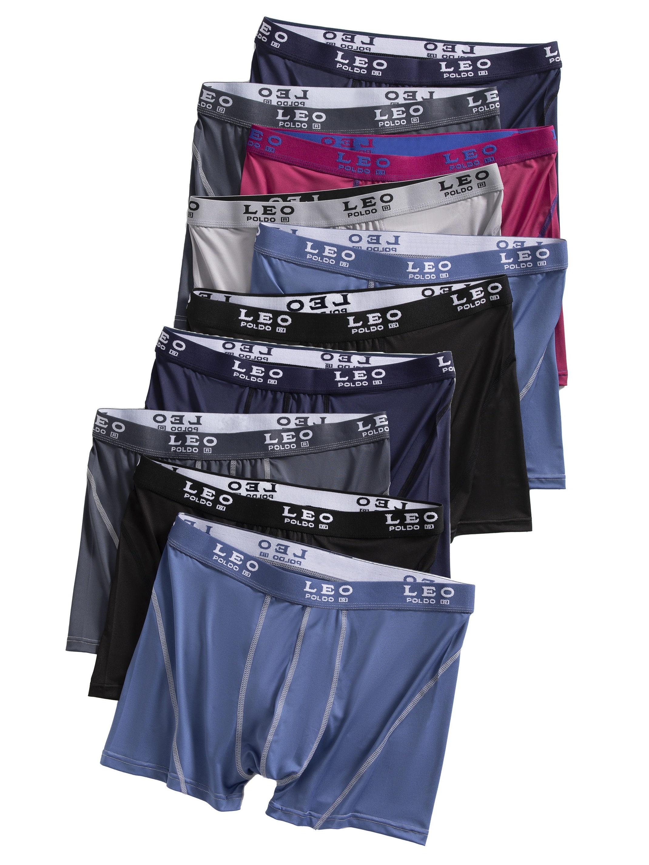 Men's Letters Print Fashion Plain Color Underwear Ice Silk - Temu