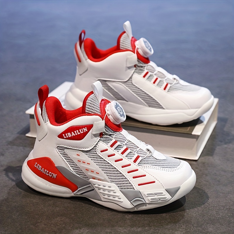Kids' High Top Basketball Shoes with Rotating Buckle