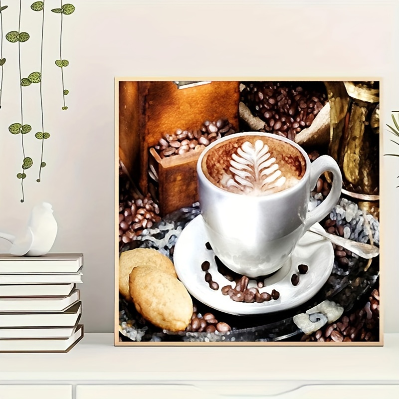 Coffee Latte Diamond Painting Kit Coffee Bean Cafe Art 5D Full