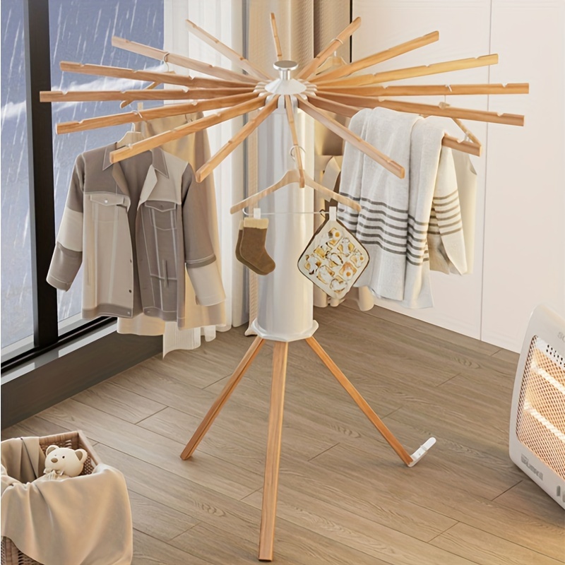 Wooden indoor clothes discount airer