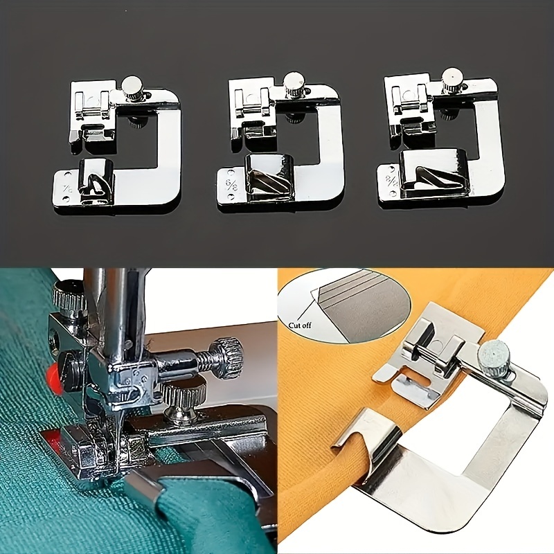 8Pcs Universal Sewing Rolled Hemmer Foot Set,8 Sizes Wide Rolled Hem  Pressure Foot, Sewing Machine Presser Foot Hemmer, Curved Scroll Hemmer  Foot for