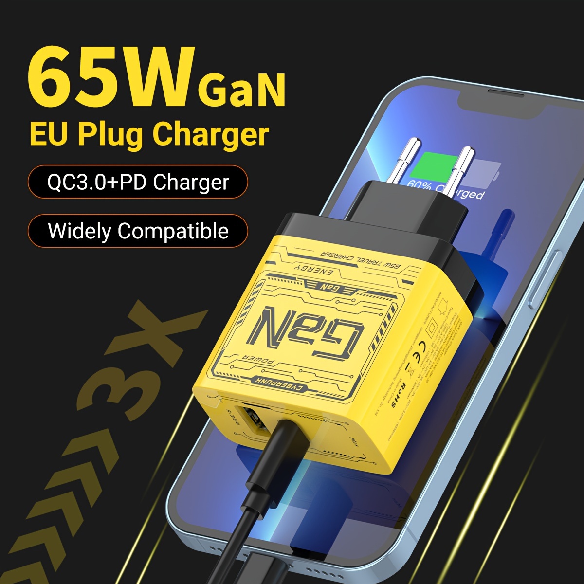 Chargeur secteur 36W PowerDelivery QC3.0 Adaptateur de charge