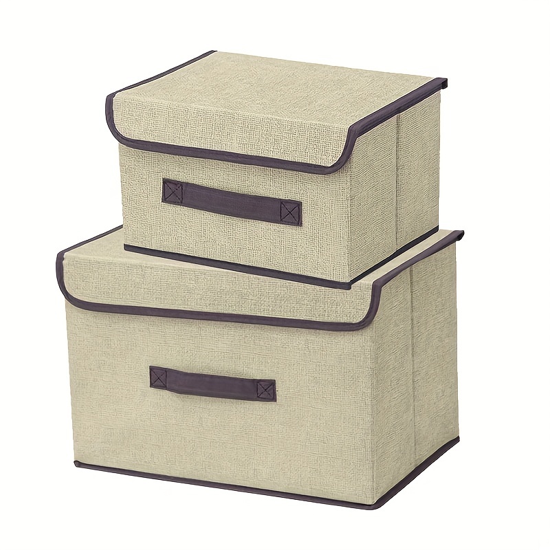 Fabric Underwear Storage Box Lid Foldable Storage Bins - Temu