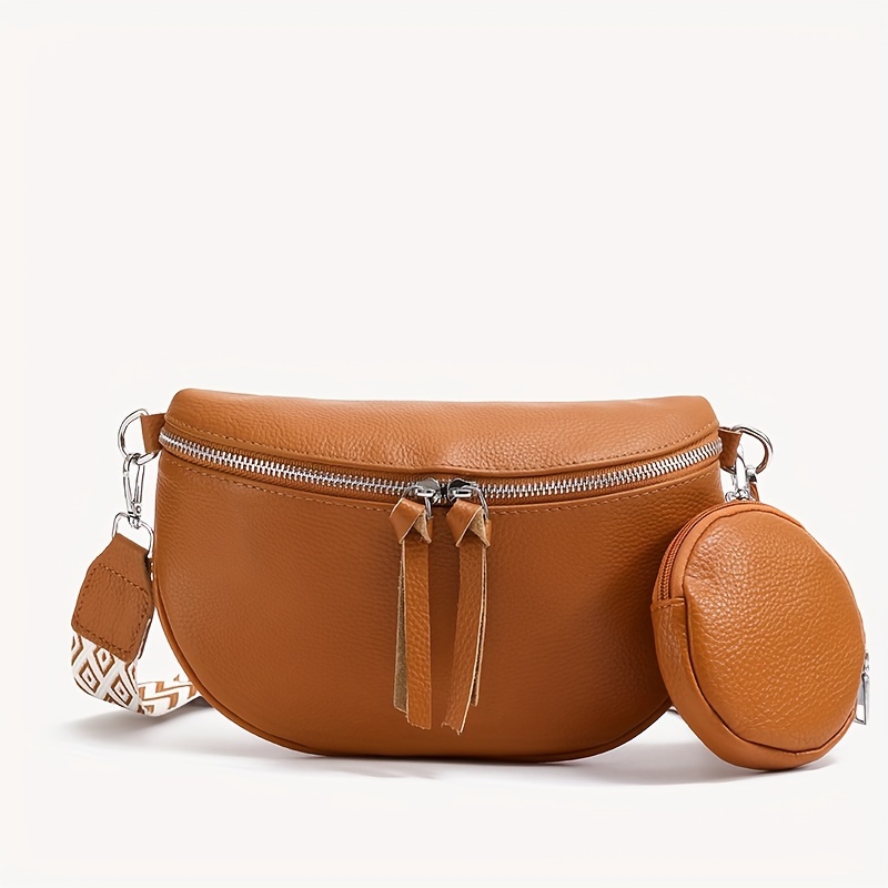 Vintage Leather Waist Bag, Guitar Strap Crossbody Bag, Solid Color Chest  Bag With Coin Purse - Temu Hungary