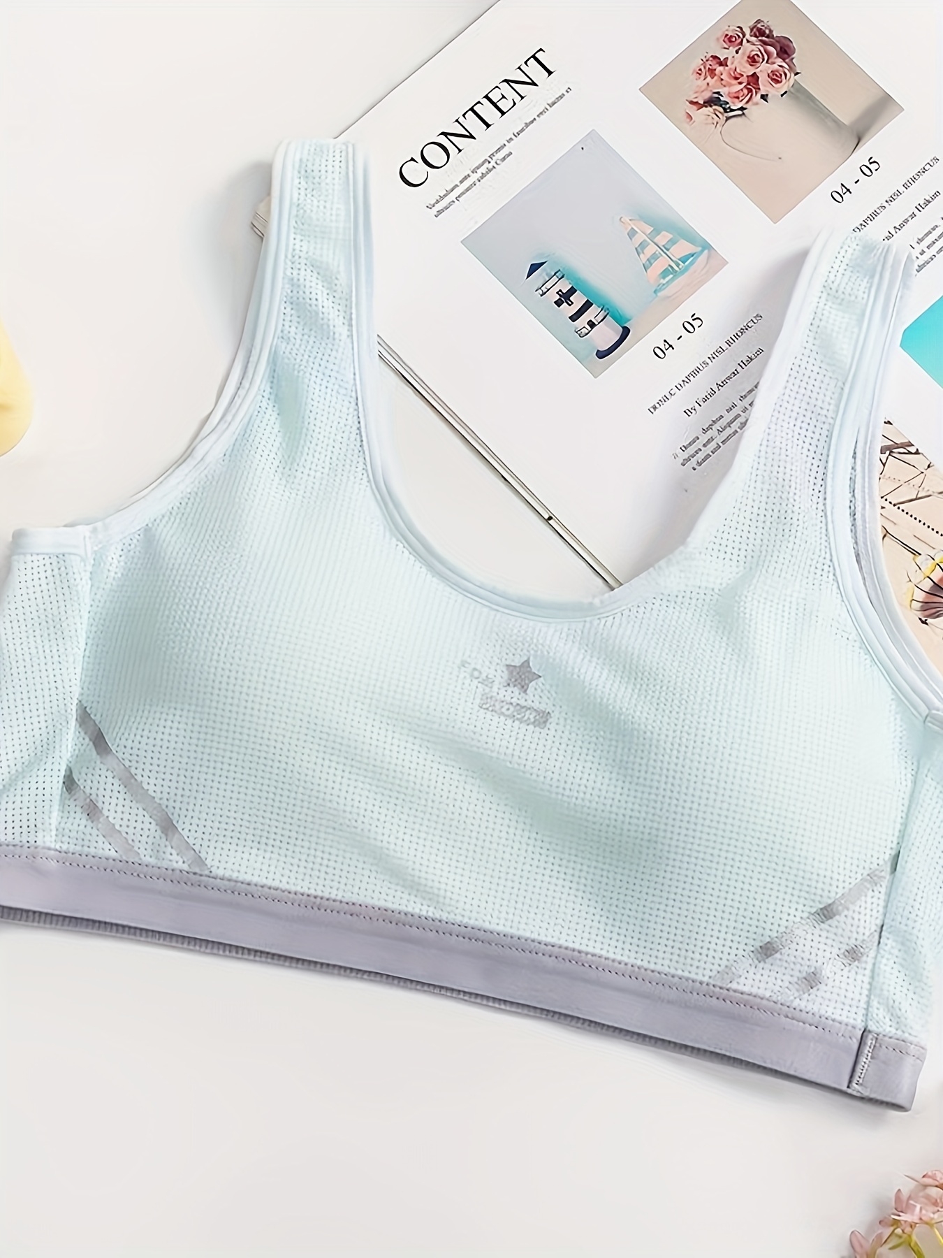 Colorblock Sports Bras Comfy Breathable Racerback Wireless - Temu