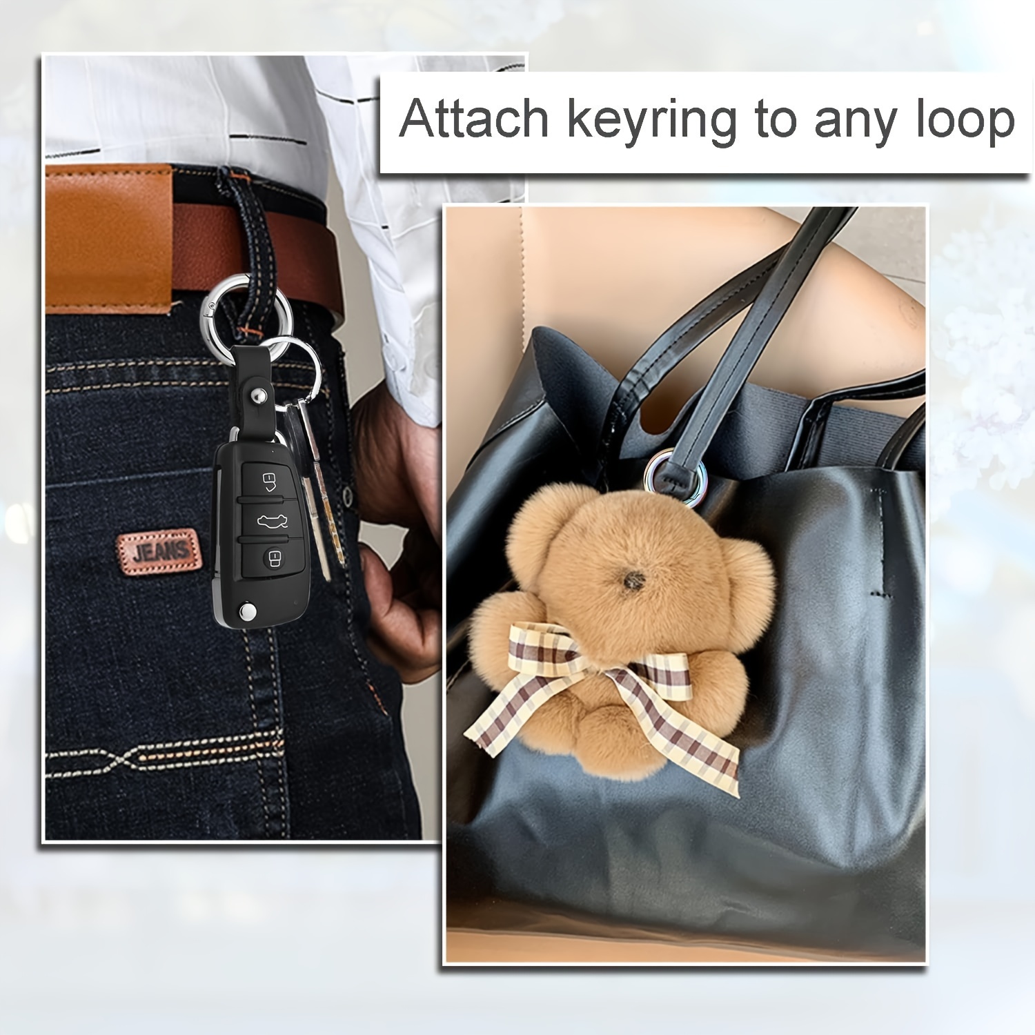 small & large ROUND CARABINER CLIP ~ Keyring Clips SNAP HOOK Buckle Handbag  Bag