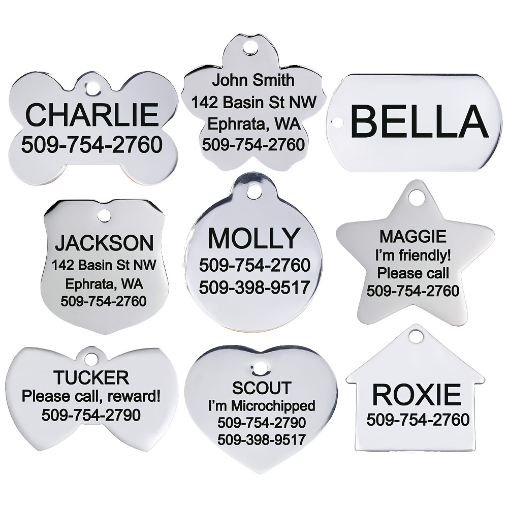 Slide-On Personalized Stainless Steel Pet ID Tag