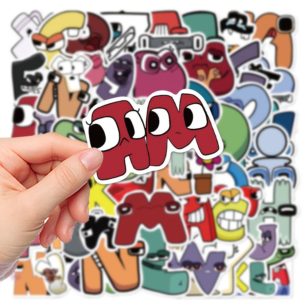 10/52pcs Cartoon Alphabet Lore Funny Cute Stickers Kawaii Decals