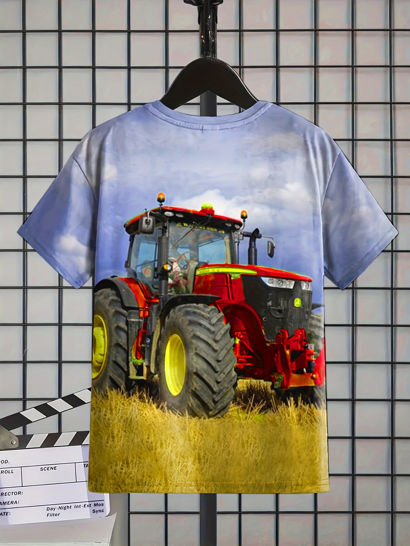Camiseta Con Gráfico De Tractor Para Niño, Camiseta Informal Con Estampado  3D Transpirable Ligeramente Elástica, Ropa Para Niños Para Verano Al Aire  Libre - Temu