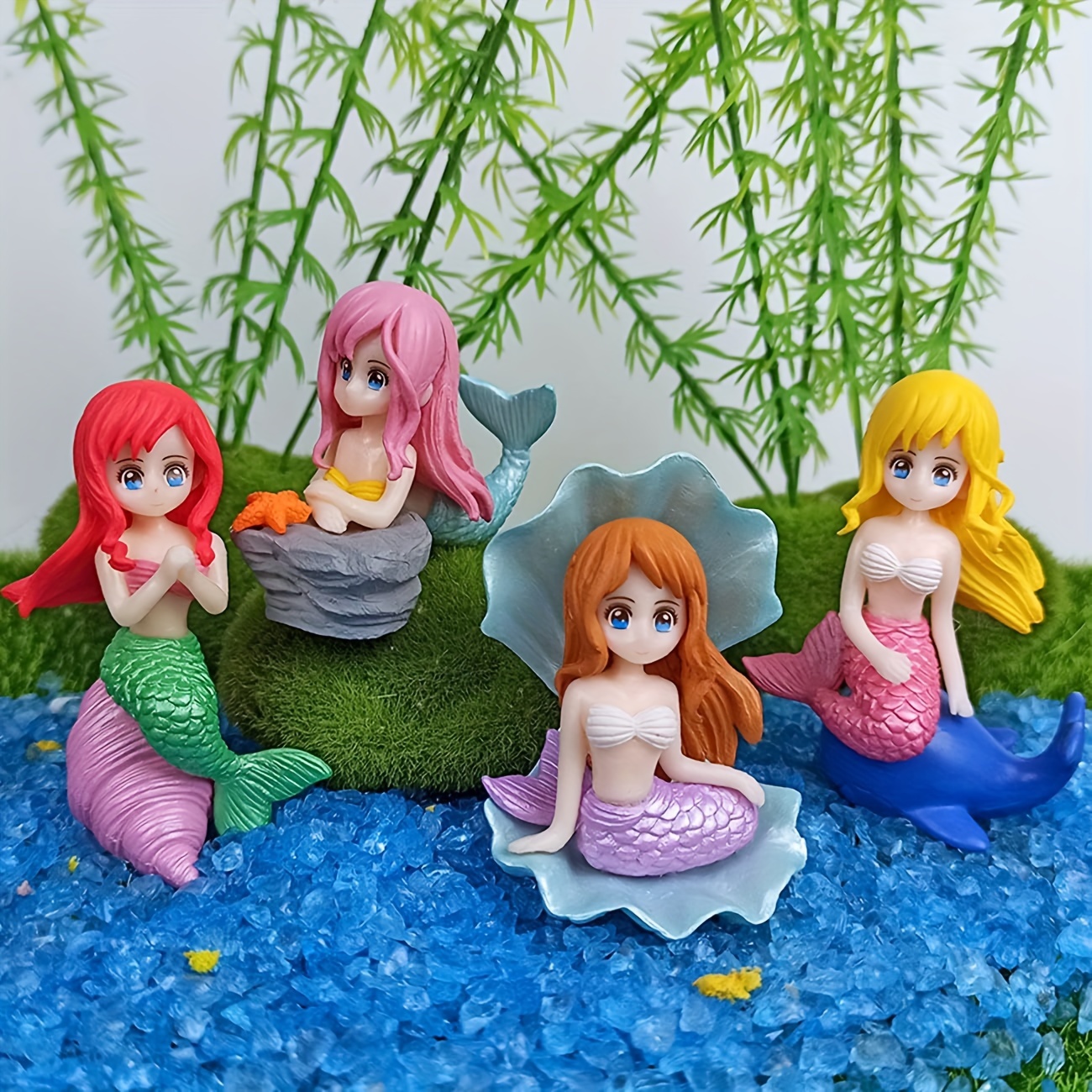 

2pcs/4pcs Miniature Mermaid Statues, Creative Decoration Of Aquarium, Miniature Moss Landscape Decoration, Handicraft Ornaments, Interesting Gifts