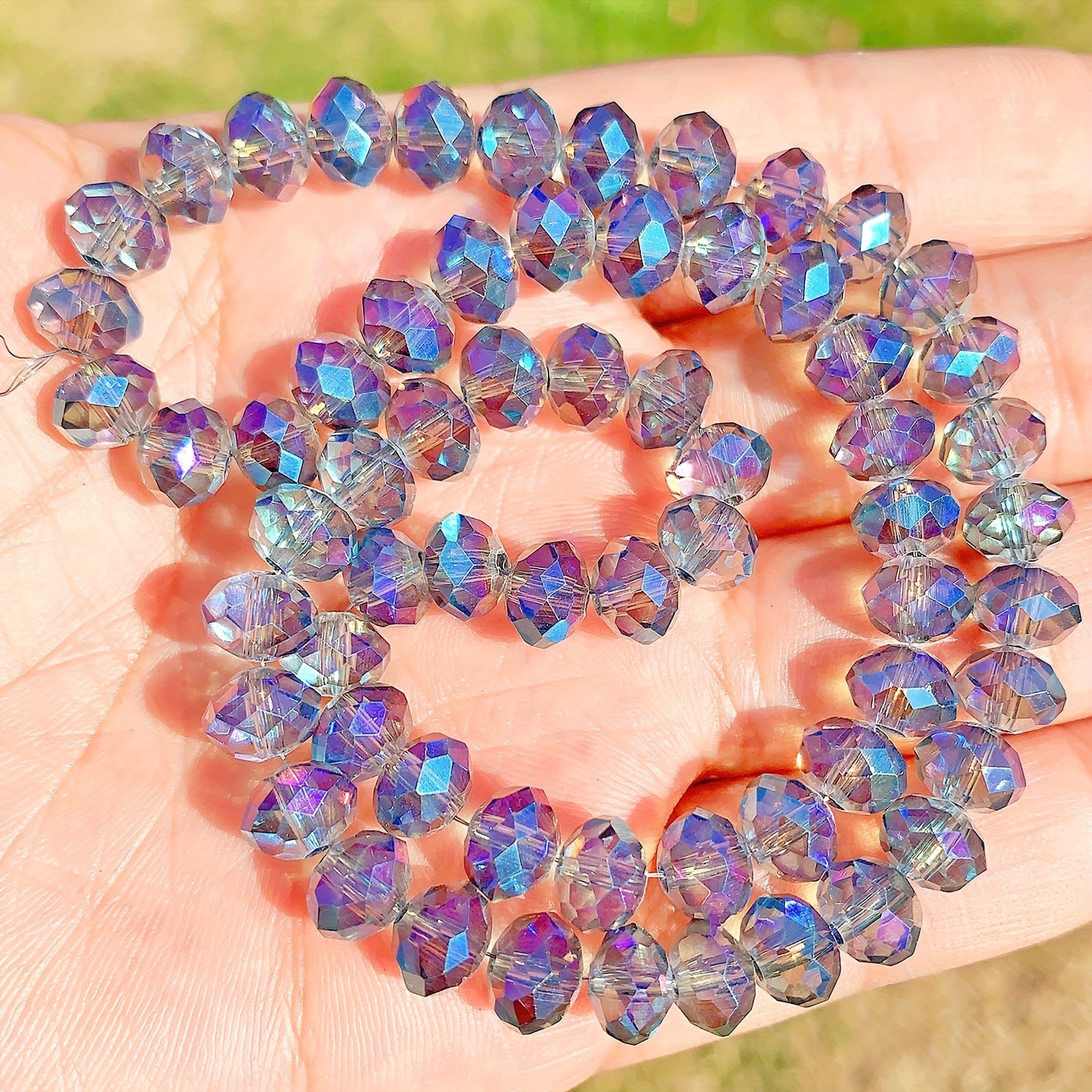 30pcs/set Artificial Crystal Faceted Glass Beads Color Plated Loose Spacer  Beads For Jewelry Making Diy Unique Bracelet Necklace Women's Jewelry Acces
