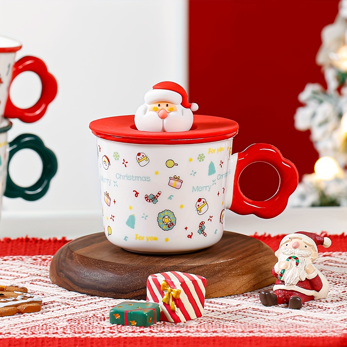 New Creative Christmas Cup High-value Ceramic Cup Mug Cartoon Water Cup  With Lid Coffee Cup Gift Box Set Christmas Decoration Halloween Drinkware,  Travel Accessories, Birthday Gifts - Temu Germany