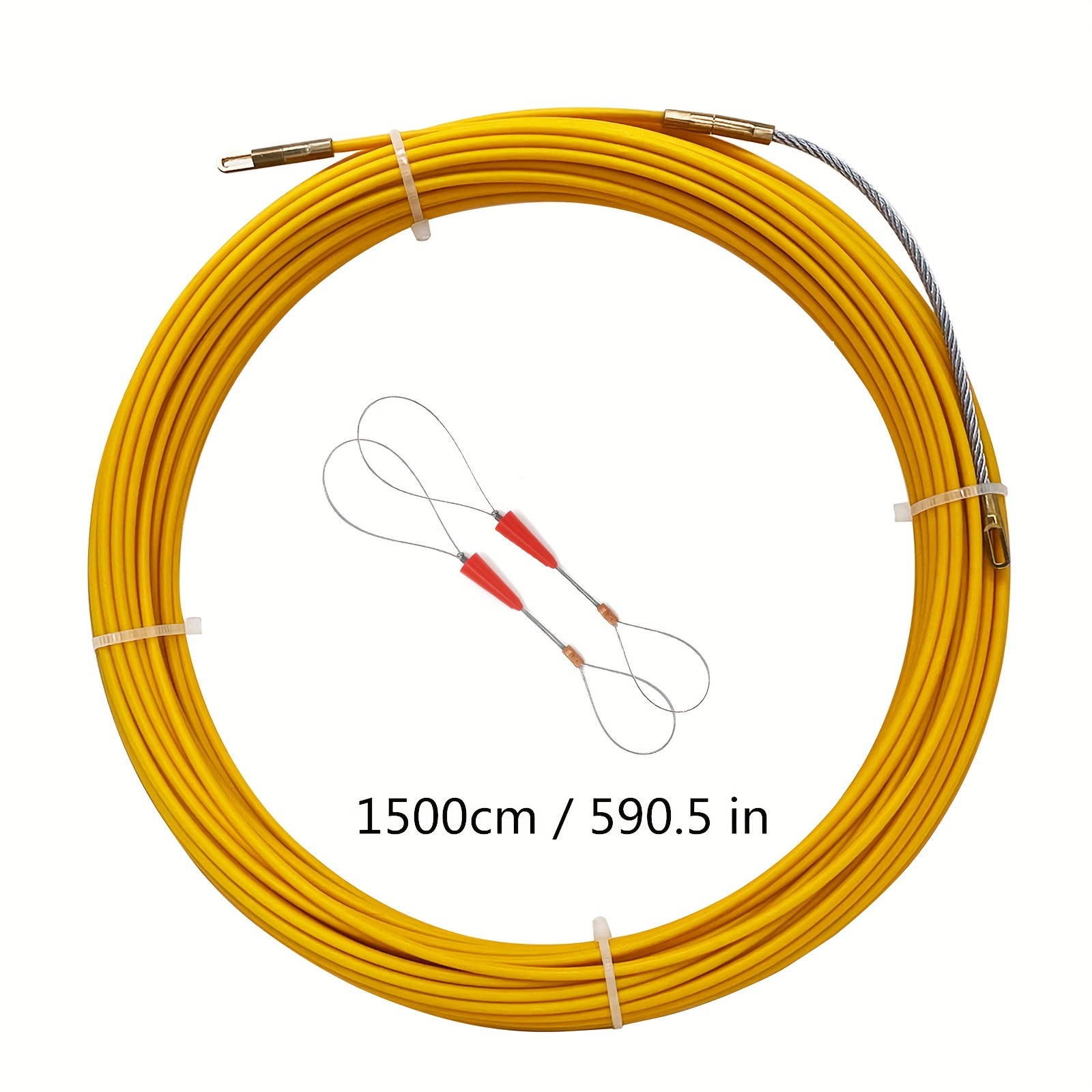 3mm/0.118in 15m 30m Fiberglass Fish Tape Rod Cable Puller Wiring Reel  Conduit Duct Rodder Running Puller