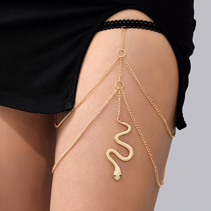 Forma de cobra Tassel Leg Chain Jewelry Body Chain - Temu Portugal