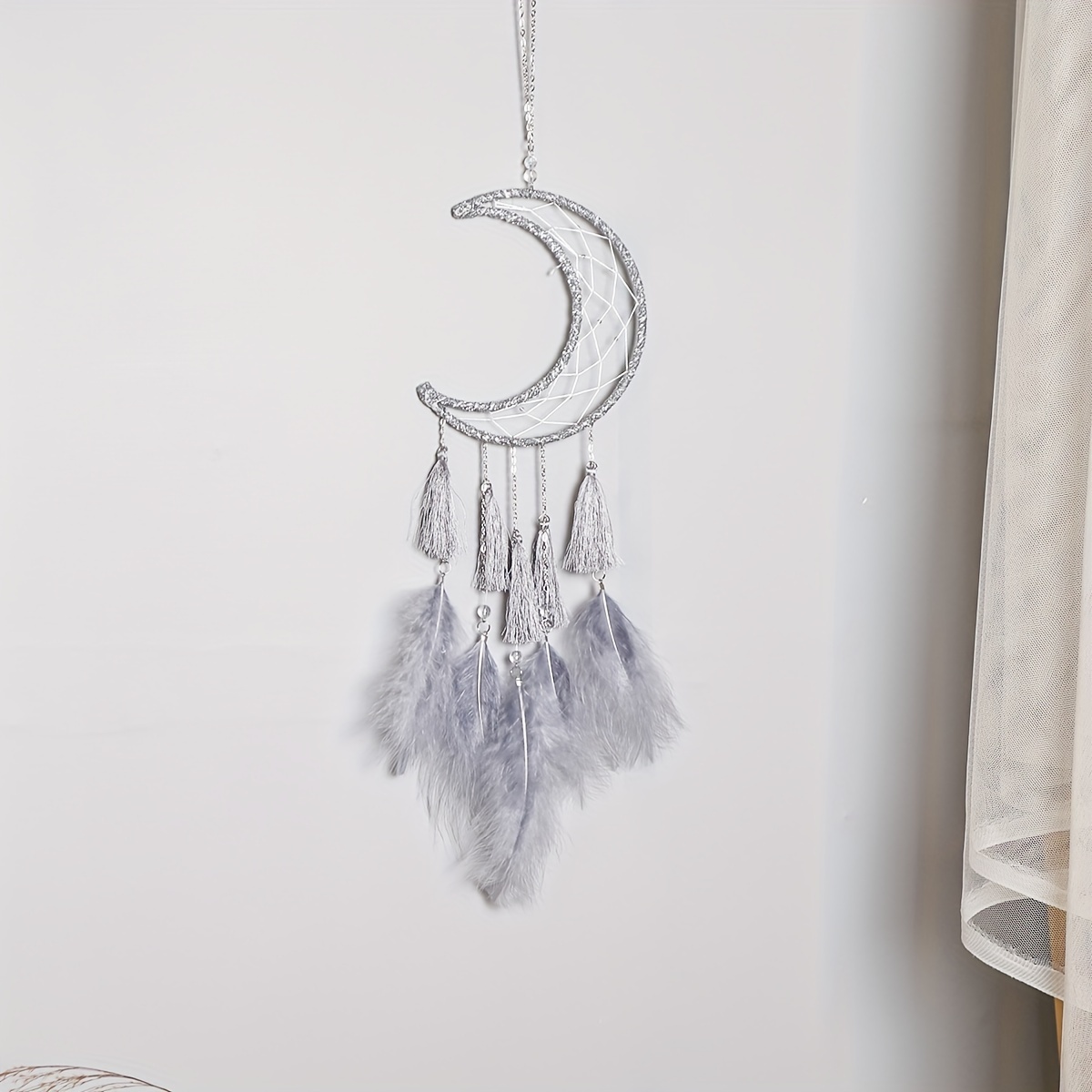 1pc Modern Decoration Star Moon Tassel Feather Dream Catcher - Temu Austria