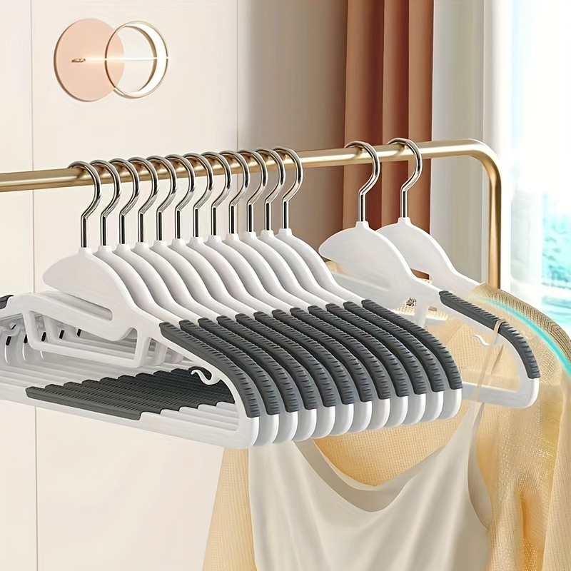 Plastic Clothes Hangers With Anti-slip Rubber, Non-slip Clothes Racks, Heavy  Duty Coat Hangers For Closet, Laundry Hangers For Adult Coat, Suit, Dress,  Household Storage Organizer For Bedroom, Bathroom - Temu