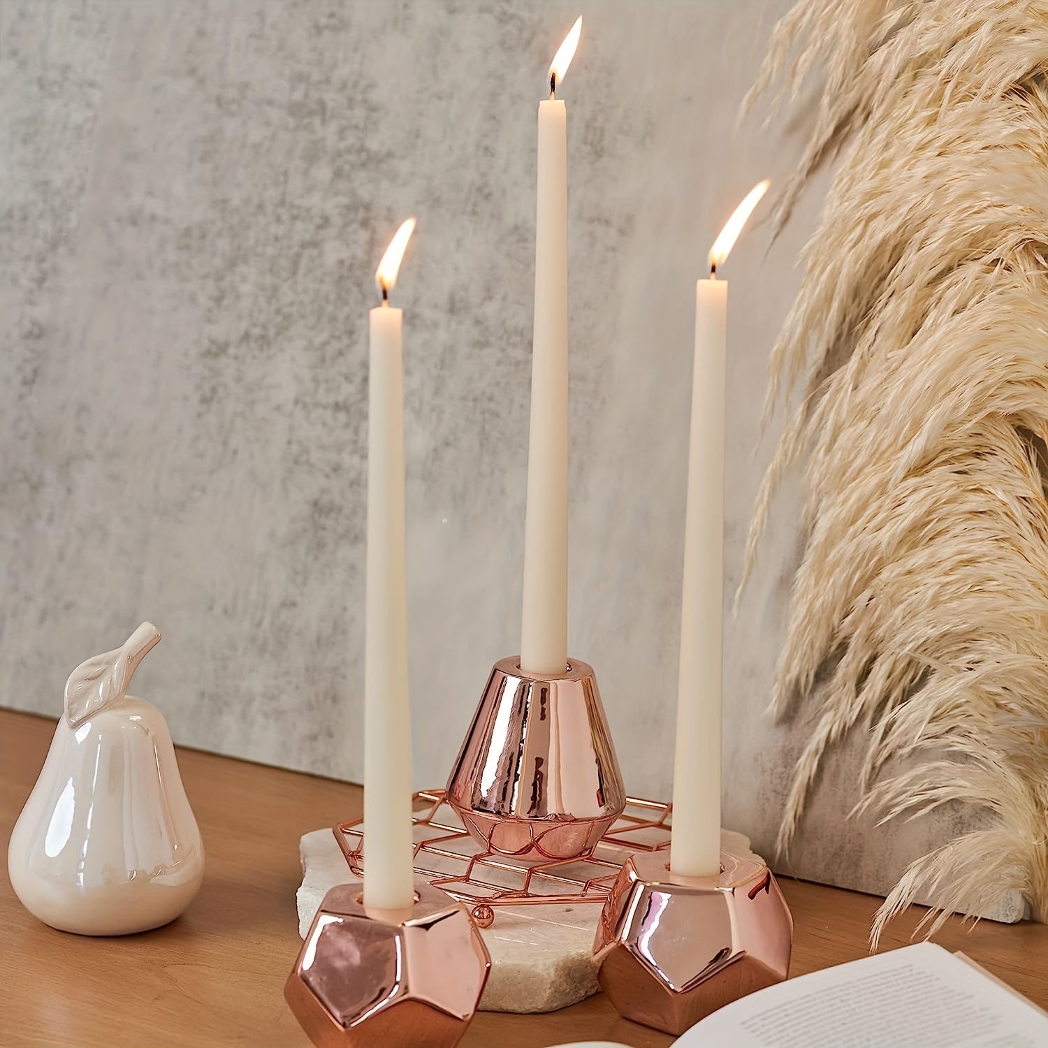 Tall White Taper Candles (h) Dripless Unscented Dinner - Temu