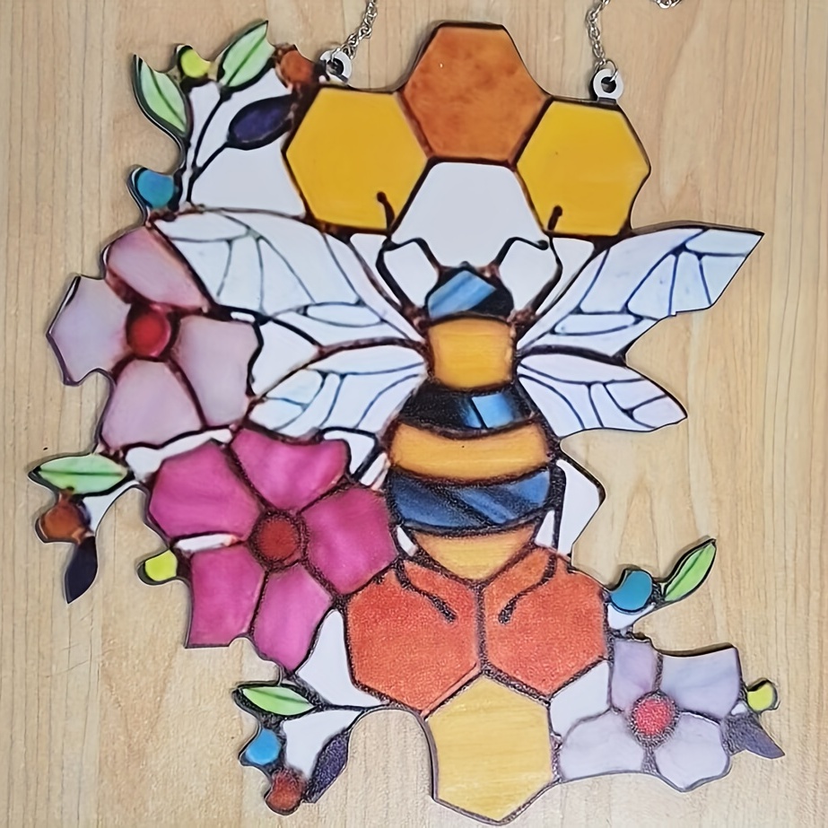 Bee Honeybee Vintage Bee Acrylic Window Decor/ Car Ornament