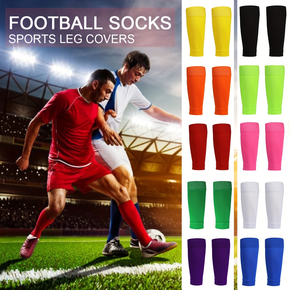Football Sock Sleeves Team Leg Sock Sleeve Fits Over Shin Pads, Pair Our  Grip Socks - Black : : Sports & Outdoors