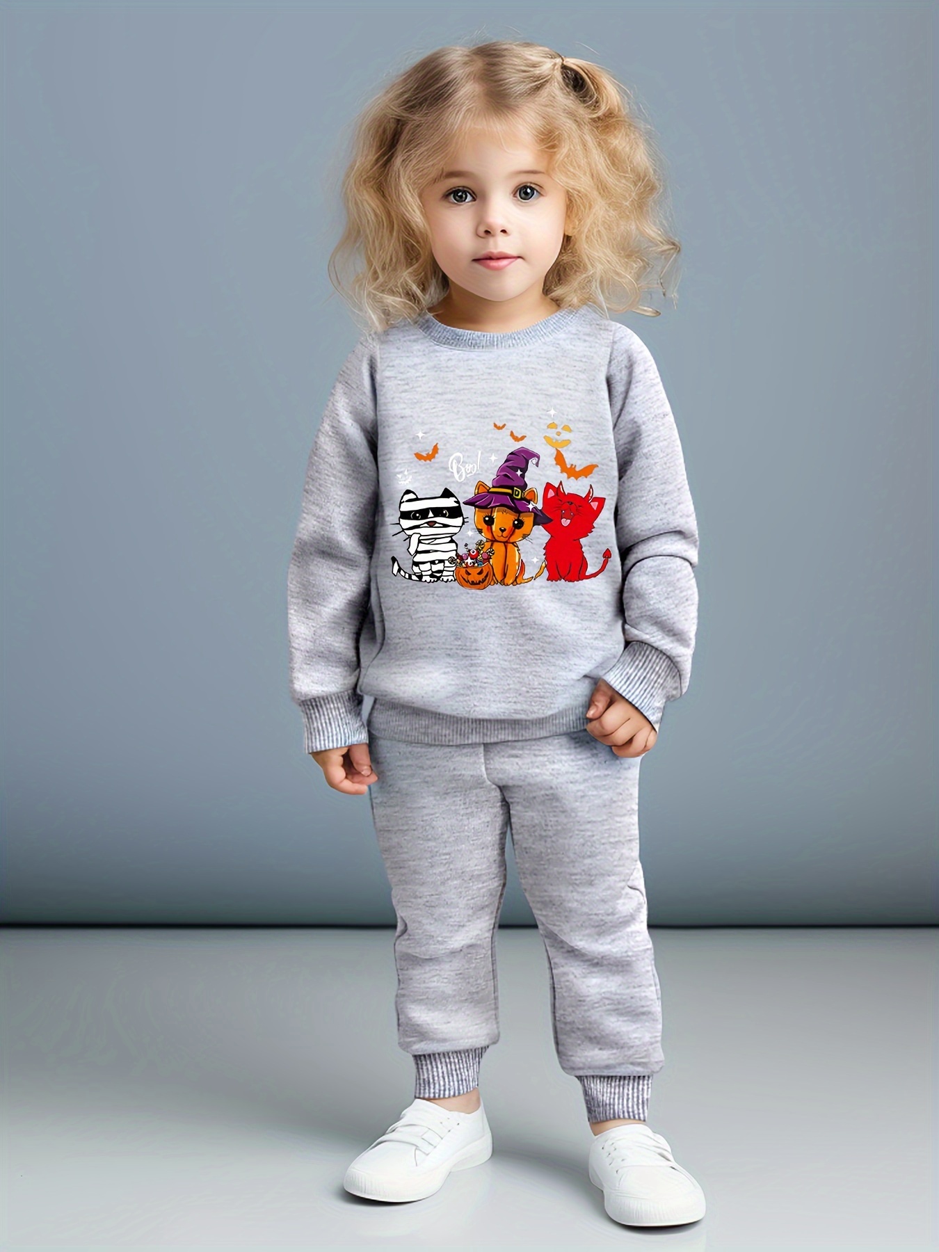 Halloween Pumpkin Print Girls Sweatpants Casual Versatile - Temu