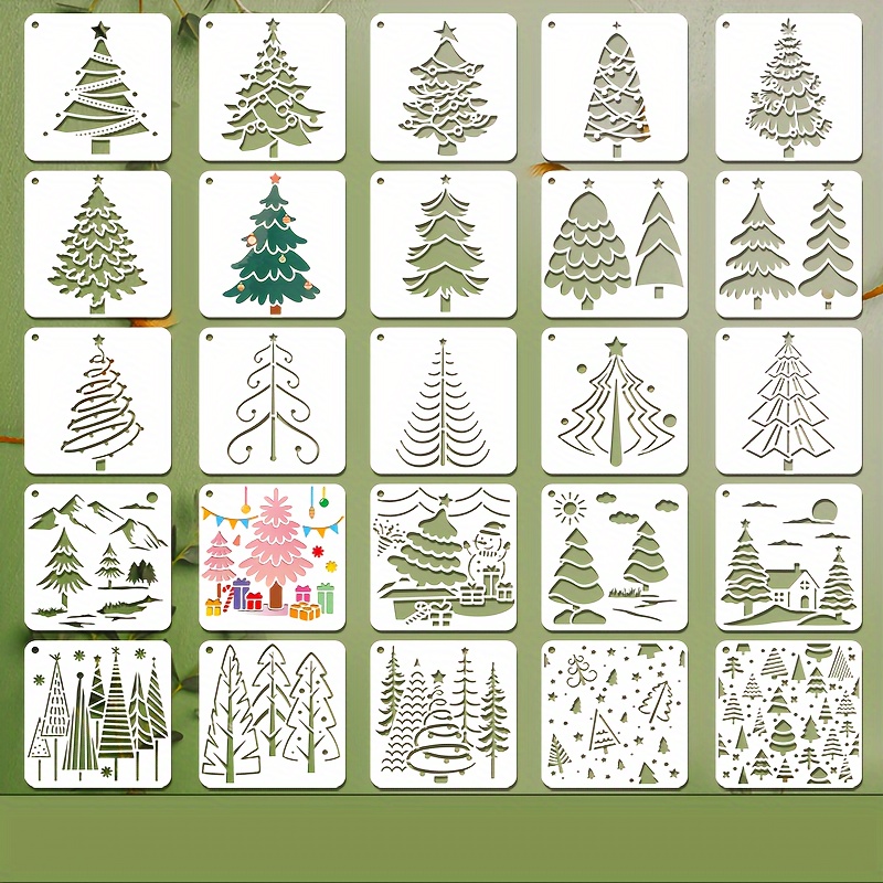 Christmas Tree Stencils Different Christmas Tree Pattern - Temu