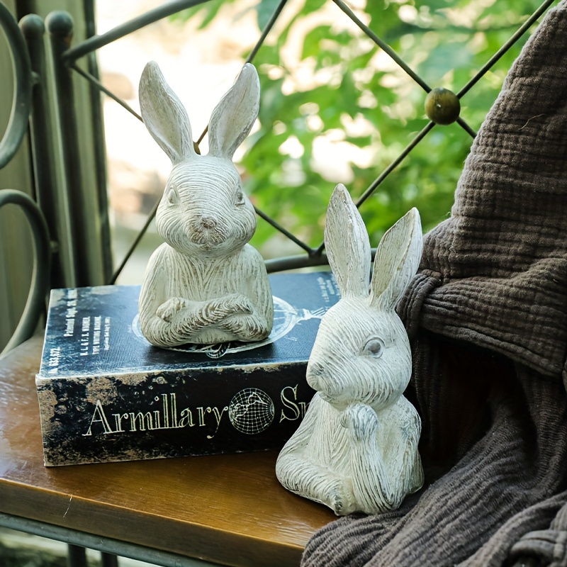 Retro Crown Rabbit Tray Resin Bunny Decoration Living Room - Temu Canada